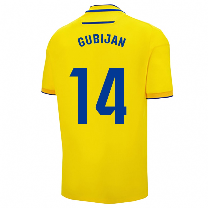 נשים Lovro Gubijan #14 צהוב נייבי ג'רזי ביתית 2025/26 חולצה קצרה נשים Lovro Gubijan #14 צהוב נייבי ג'רזי ביתית 2025/26 חולצה קצרה