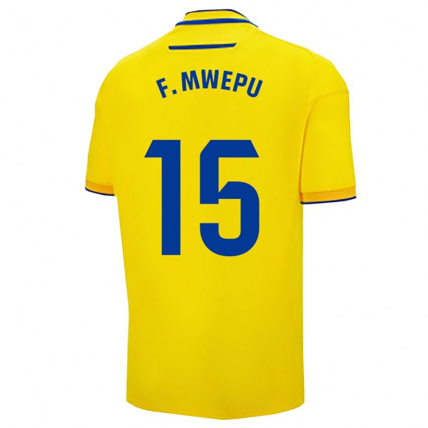 נשים Francisco Mwepu #15 צהוב נייבי ג'רזי ביתית 2025/26 חולצה קצרה