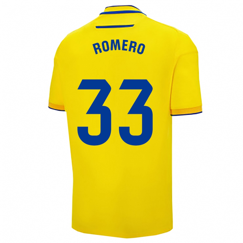 נשים Saúl Romero #33 צהוב נייבי ג'רזי ביתית 2025/26 חולצה קצרה