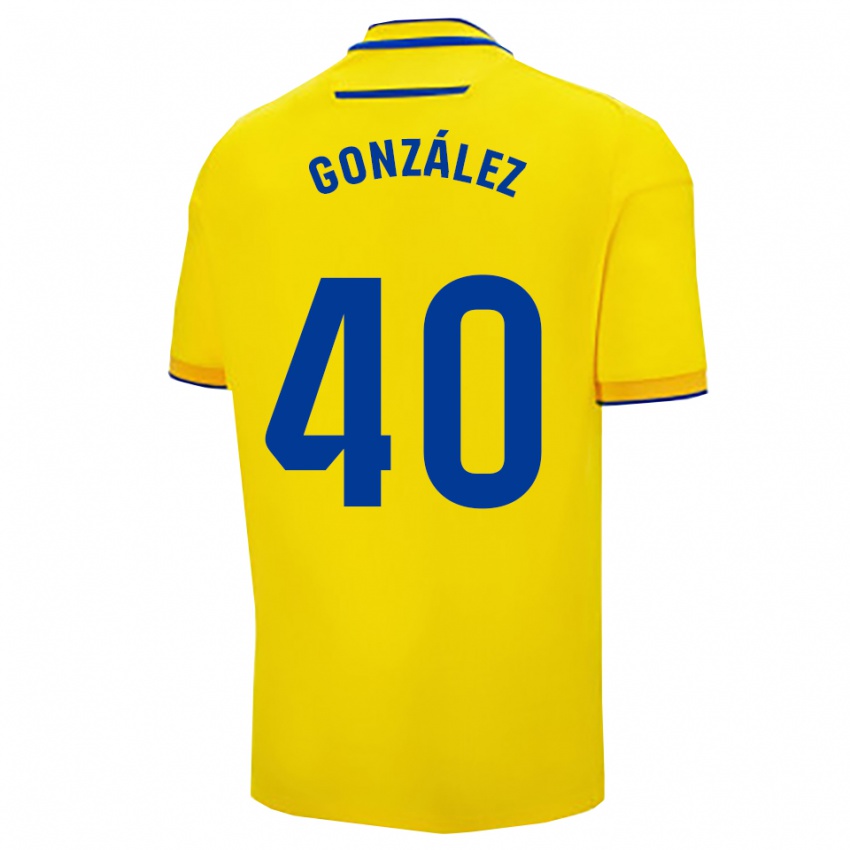 נשים José González #40 צהוב נייבי ג'רזי ביתית 2025/26 חולצה קצרה
