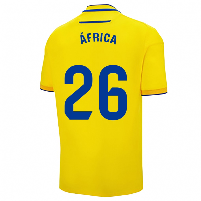 נשים África Dueñas Ariza #26 צהוב נייבי ג'רזי ביתית 2025/26 חולצה קצרה