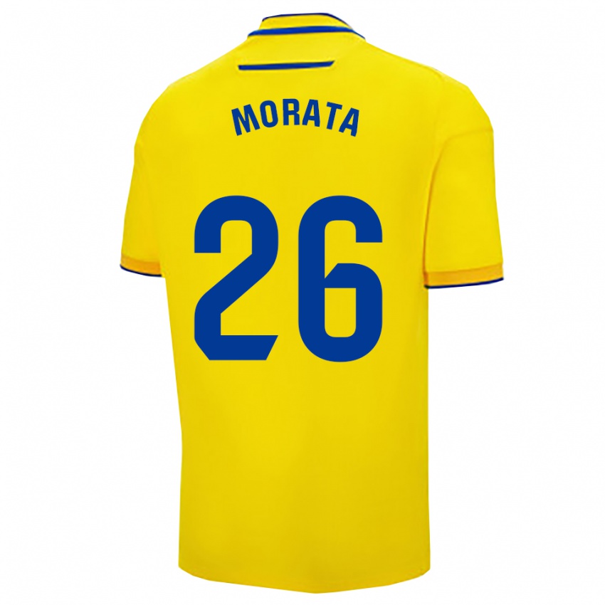 נשים Álex Morata #26 צהוב נייבי ג'רזי ביתית 2025/26 חולצה קצרה