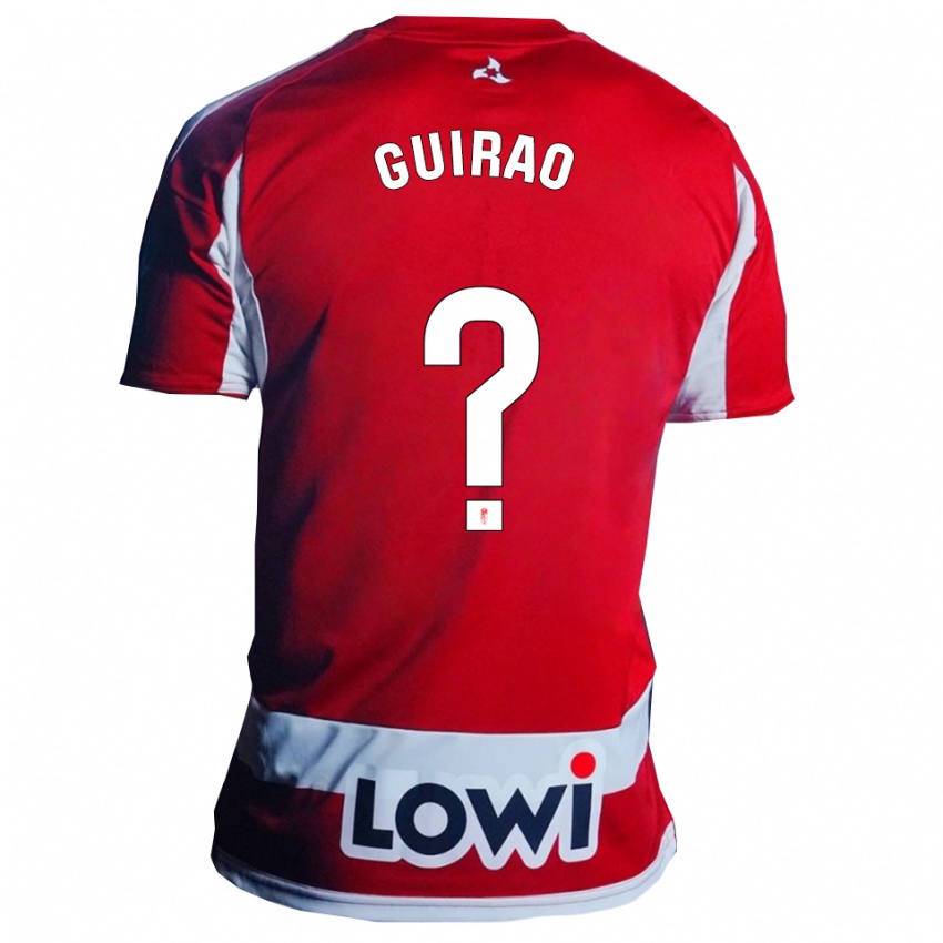 נשים Carlos Guirao #0 אדום לבן ג'רזי ביתית 2025/26 חולצה קצרה