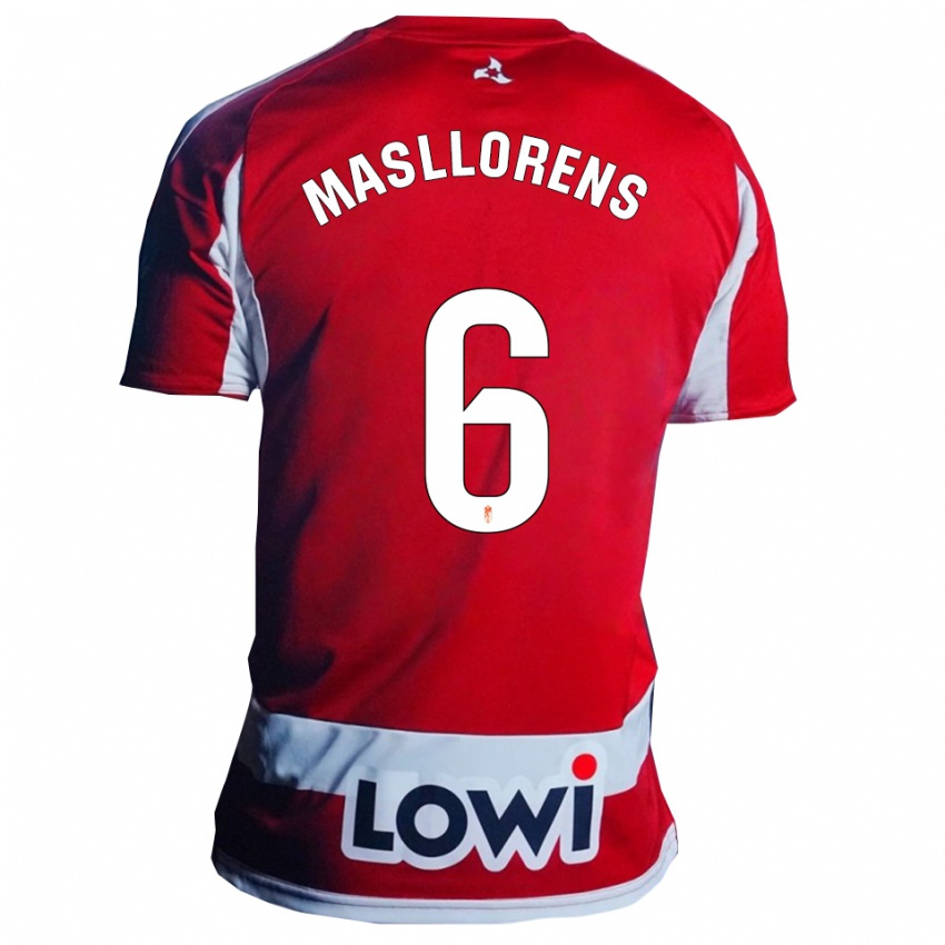 נשים José Masllorens #6 אדום לבן ג'רזי ביתית 2025/26 חולצה קצרה