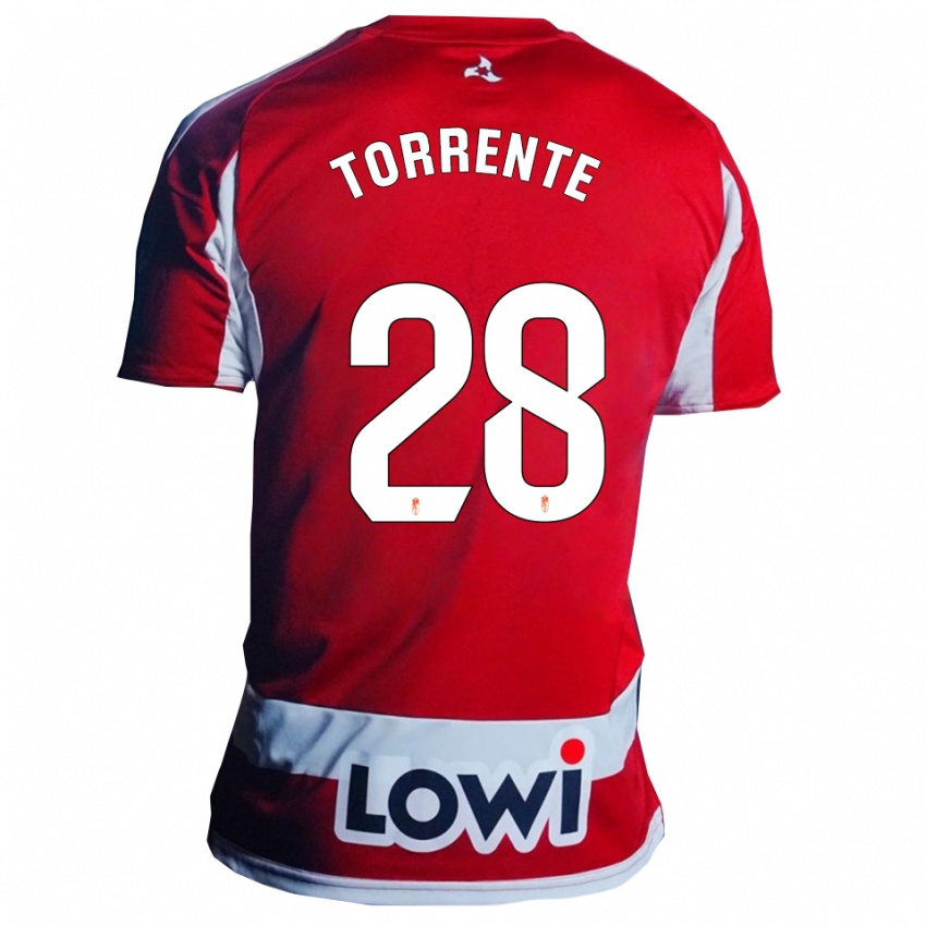 נשים ראול טורנטה #28 אדום לבן ג'רזי ביתית 2025/26 חולצה קצרה