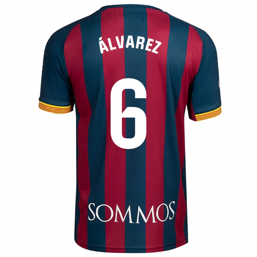 נשים Jesús Álvarez #6 כחול נייבי אדום ג'רזי ביתית 2025/26 חולצה קצרה