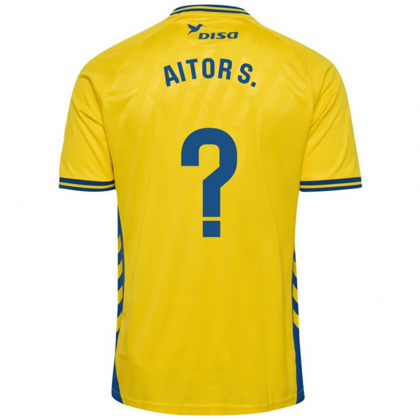 נשים Aitor Sánchez #0 צהוב כחול ג'רזי ביתית 2025/26 חולצה קצרה