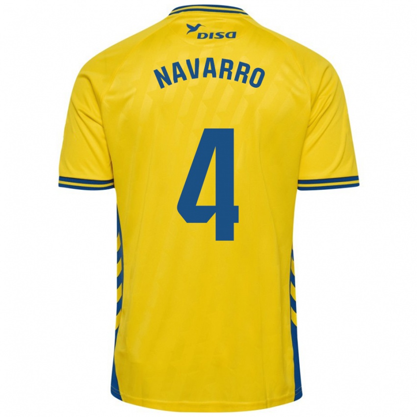 נשים Carlos Navarro #4 צהוב כחול ג'רזי ביתית 2025/26 חולצה קצרה