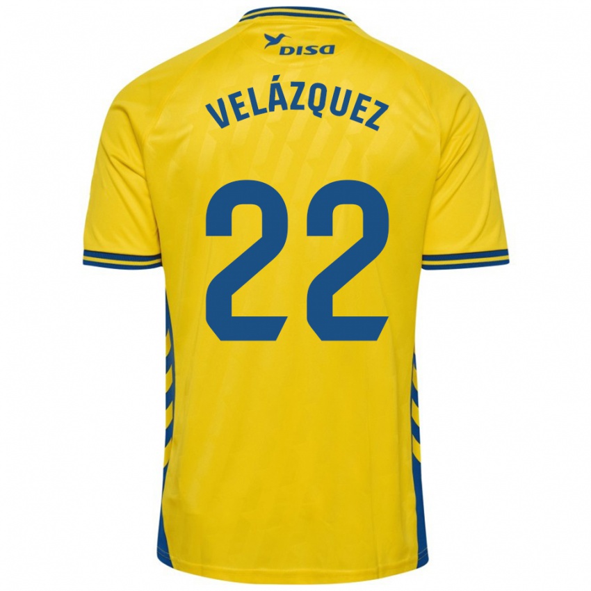 נשים Brian Velázquez #22 צהוב כחול ג'רזי ביתית 2025/26 חולצה קצרה