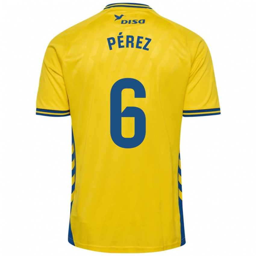 נשים Yoni Pérez #6 צהוב כחול ג'רזי ביתית 2025/26 חולצה קצרה