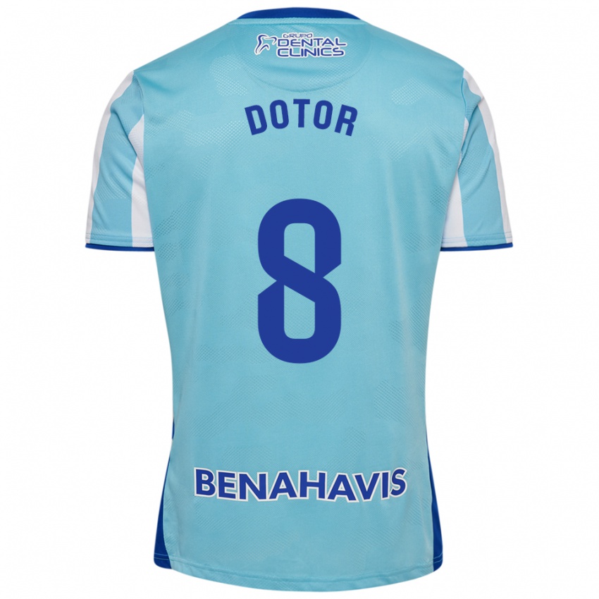 נשים קרלוס דוטור #8 תכלת לבן ג'רזי ביתית 2025/26 חולצה קצרה