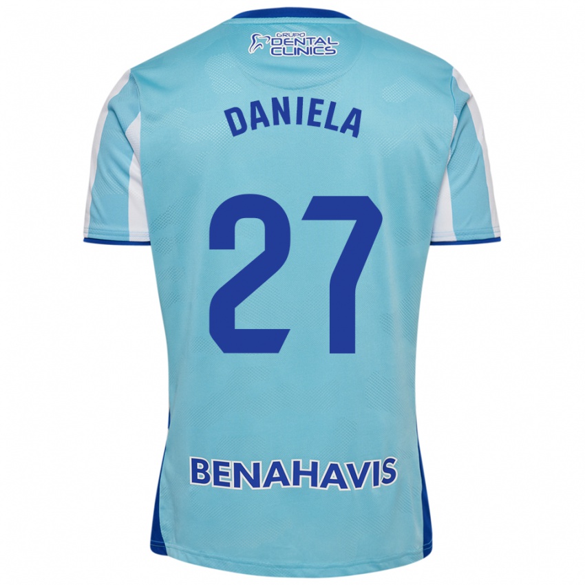 נשים Daniela Sáenz Parra #27 תכלת לבן ג'רזי ביתית 2025/26 חולצה קצרה