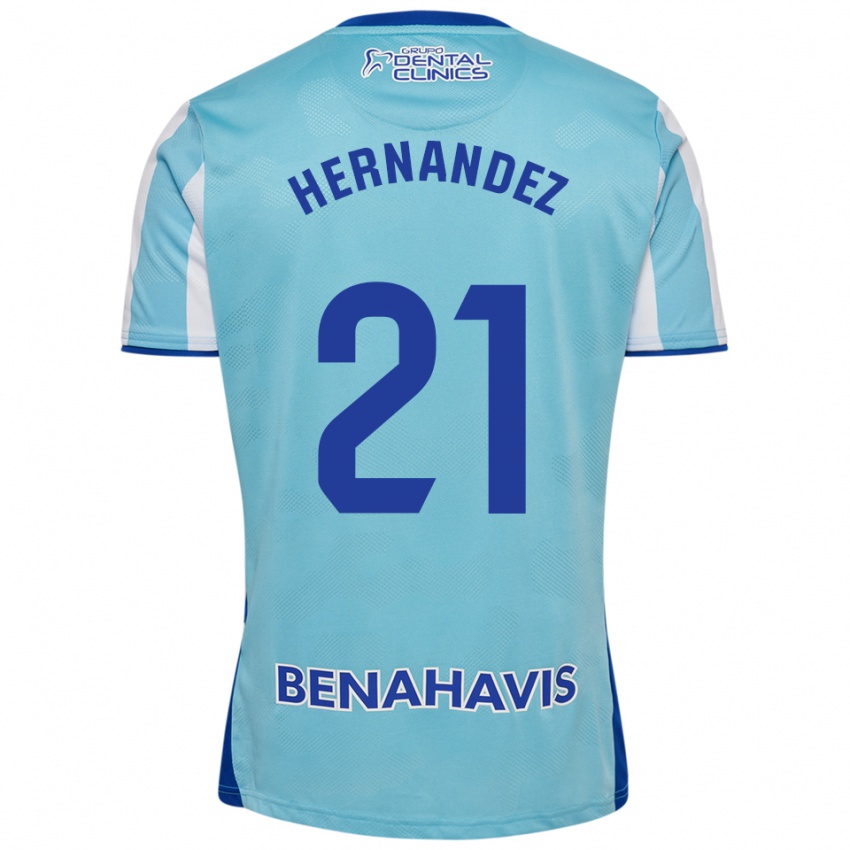 נשים חואן הרננדס #21 תכלת לבן ג'רזי ביתית 2025/26 חולצה קצרה
