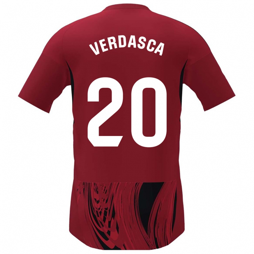 נשים דיוגו ורדסקה #20 אדום שחור ג'רזי ביתית 2025/26 חולצה קצרה