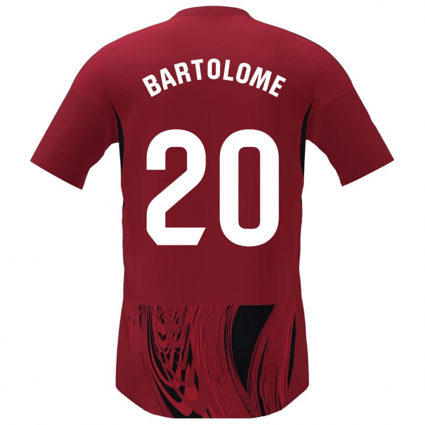 נשים דייגו ברטולומה #20 אדום שחור ג'רזי ביתית 2025/26 חולצה קצרה