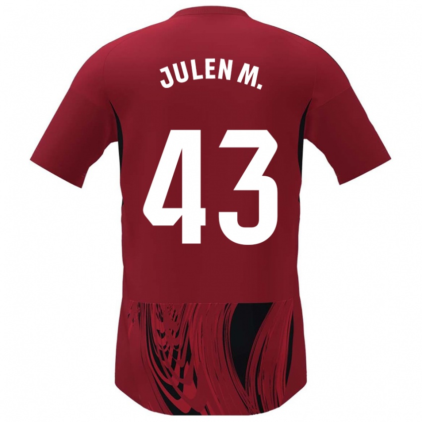 נשים Julen Martínez #43 אדום שחור ג'רזי ביתית 2025/26 חולצה קצרה