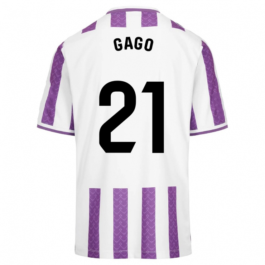 נשים Lucía Gago Sánchez #21 סגול לבן ג'רזי ביתית 2025/26 חולצה קצרה