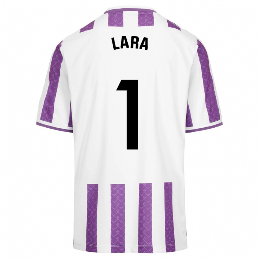 נשים Lara Lara De Las Heras Coello #1 סגול לבן ג'רזי ביתית 2025/26 חולצה קצרה