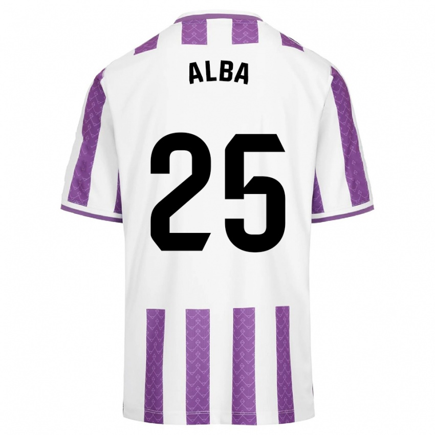 נשים Alba Acebes Rodríguez #25 סגול לבן ג'רזי ביתית 2025/26 חולצה קצרה