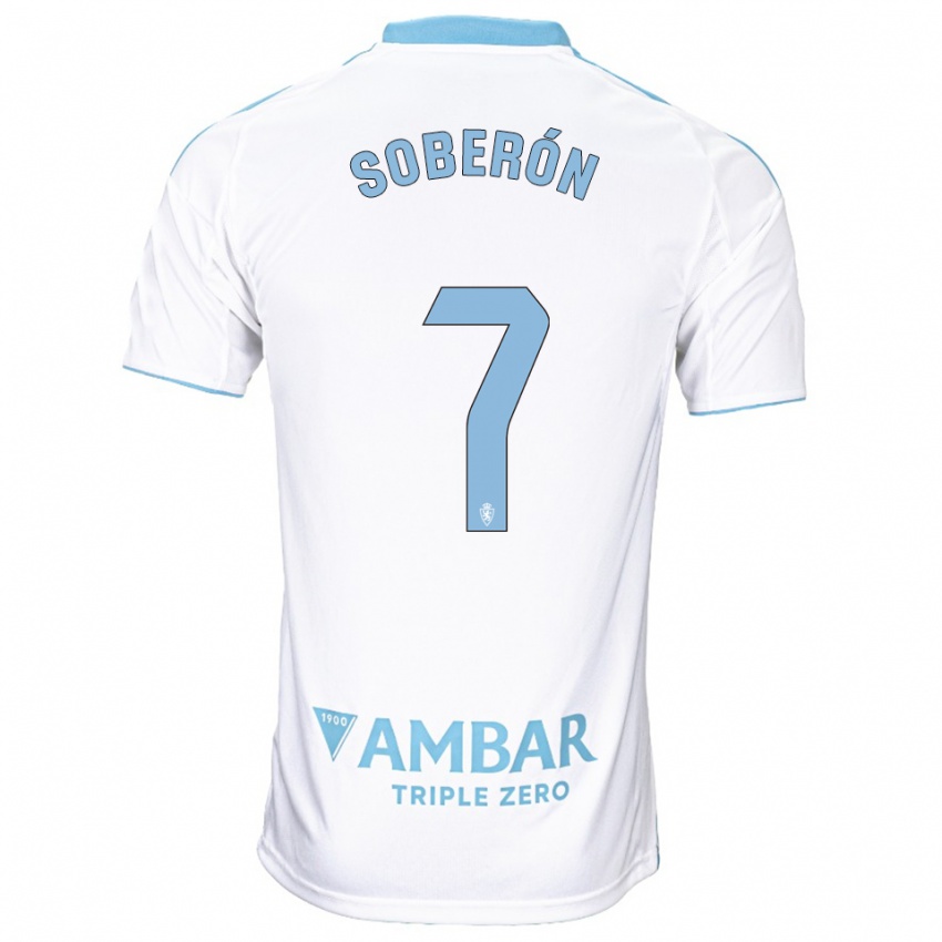 נשים Mario Soberón #7 לבן תכלת ג'רזי ביתית 2025/26 חולצה קצרה