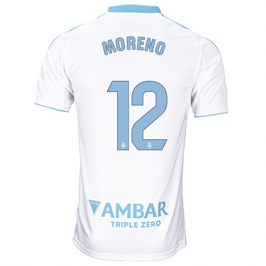 נשים Eloy Moreno #12 לבן תכלת ג'רזי ביתית 2025/26 חולצה קצרה