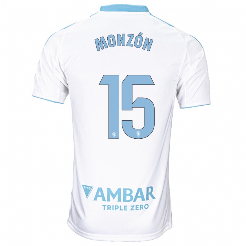נשים Diego Monzón #15 לבן תכלת ג'רזי ביתית 2025/26 חולצה קצרה