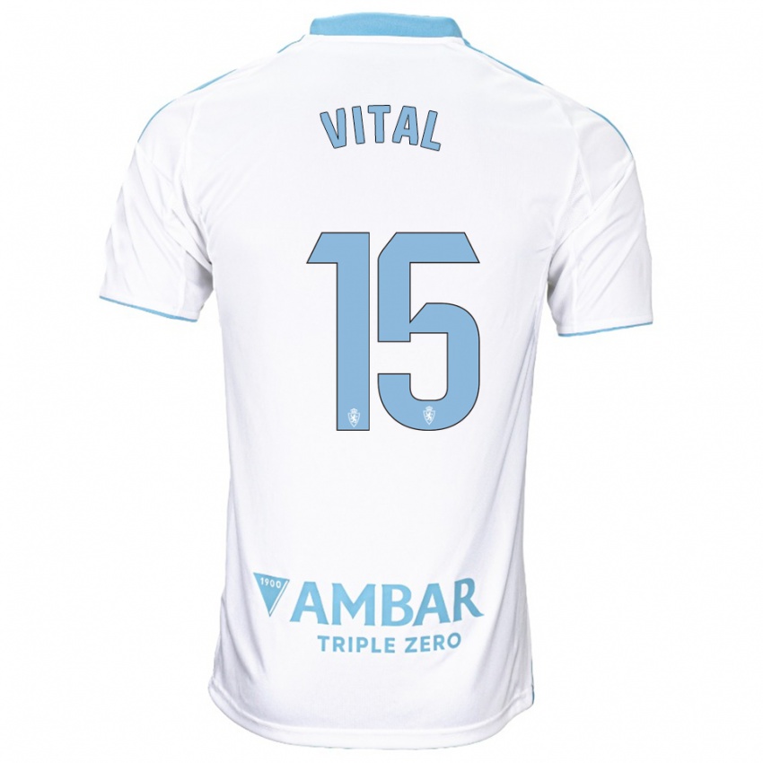 נשים ברנרדו ויטאל #15 לבן תכלת ג'רזי ביתית 2025/26 חולצה קצרה