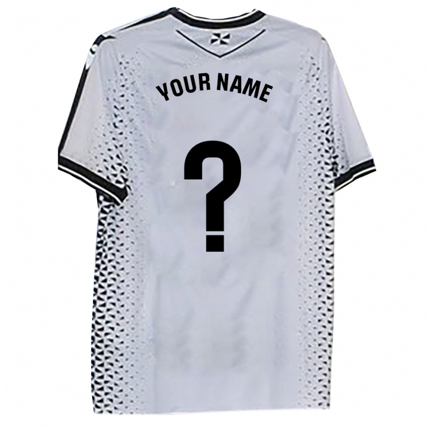 נשים השם שלך #0 לבן שחור ג'רזי ביתית 2025/26 חולצה קצרה