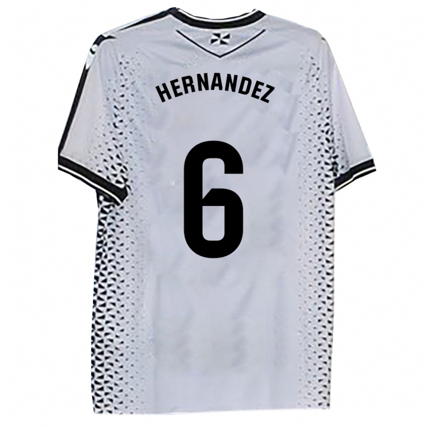 נשים Carlos Hernández #6 לבן שחור ג'רזי ביתית 2025/26 חולצה קצרה