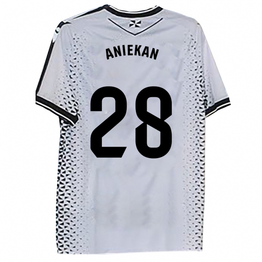נשים Bless Aniekan #28 לבן שחור ג'רזי ביתית 2025/26 חולצה קצרה