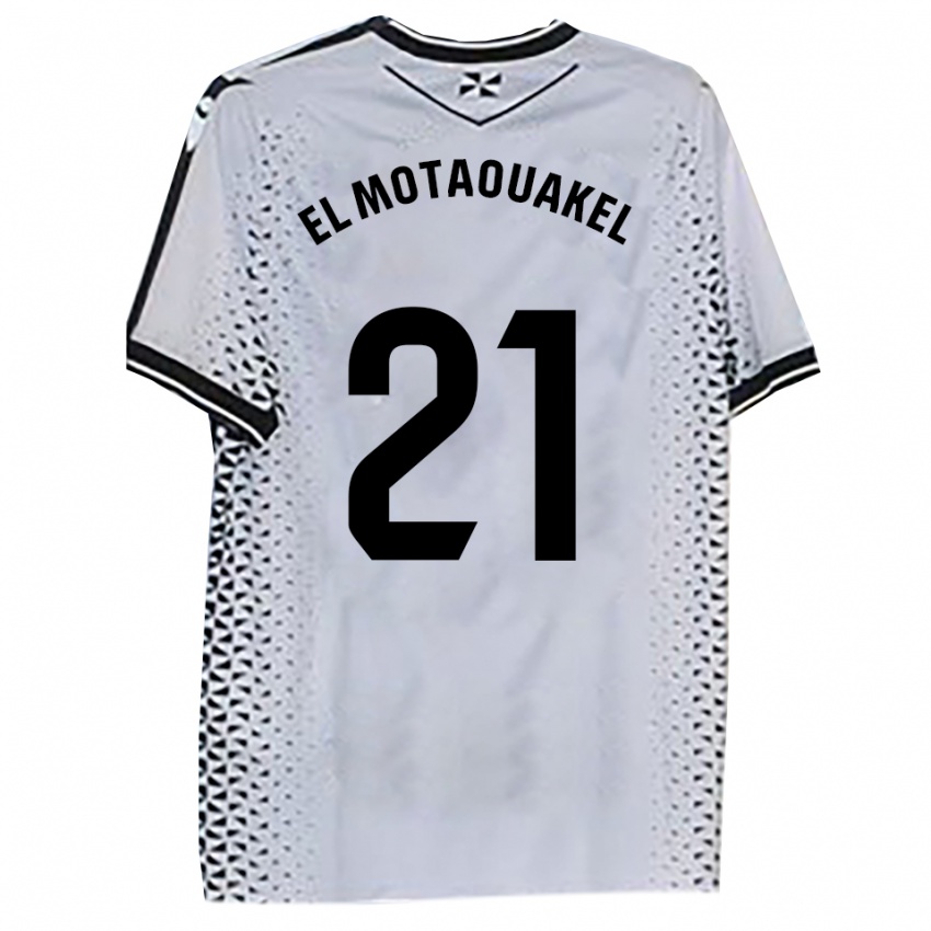 נשים Hamza El Motaouakel #21 לבן שחור ג'רזי ביתית 2025/26 חולצה קצרה