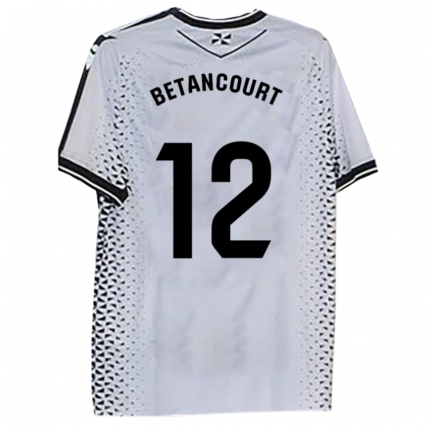 נשים Arick Betancourt #12 לבן שחור ג'רזי ביתית 2025/26 חולצה קצרה