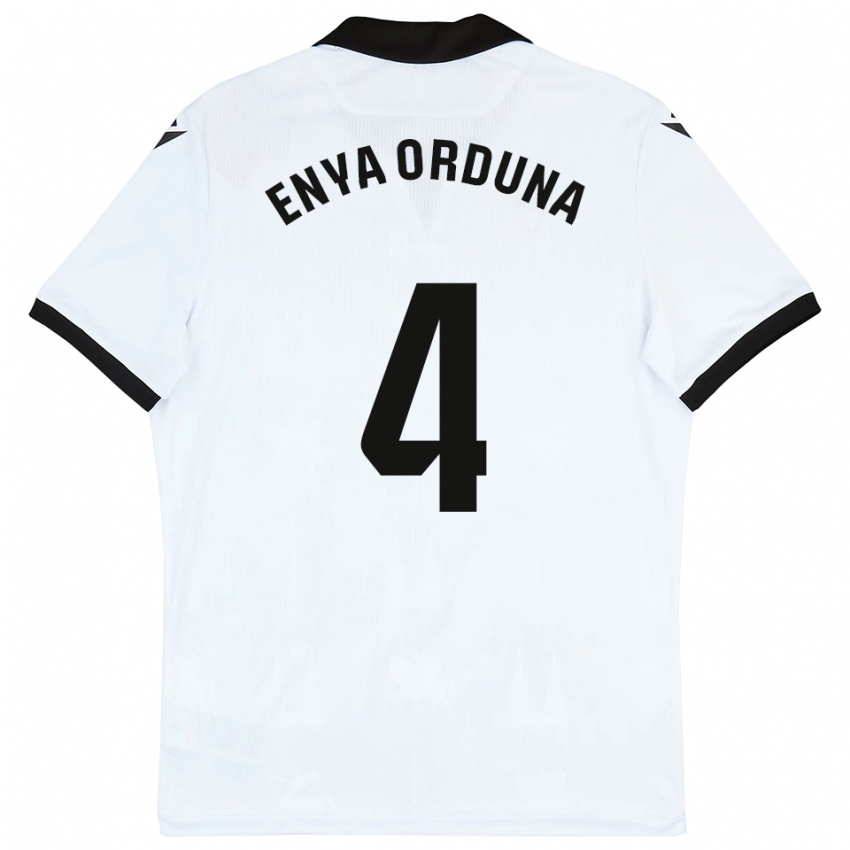 נשים Enya Orduna #4 לבן שחור ג'רזי ביתית 2025/26 חולצה קצרה