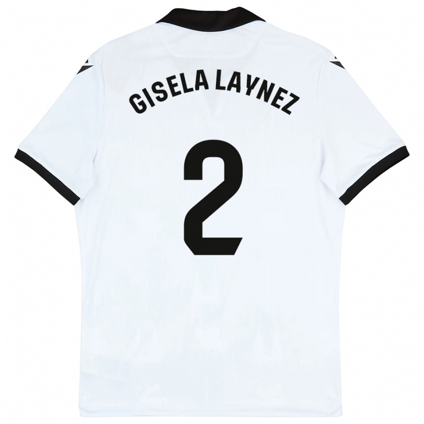 נשים Gisela Laynez #2 לבן שחור ג'רזי ביתית 2025/26 חולצה קצרה