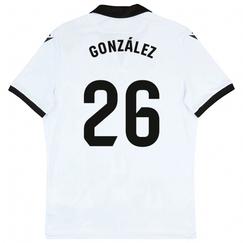נשים דייגו גונסאלס #26 לבן שחור ג'רזי ביתית 2025/26 חולצה קצרה