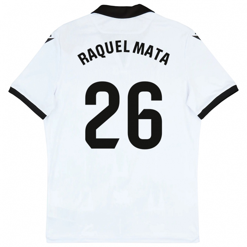 נשים Raquel Mata #26 לבן שחור ג'רזי ביתית 2025/26 חולצה קצרה