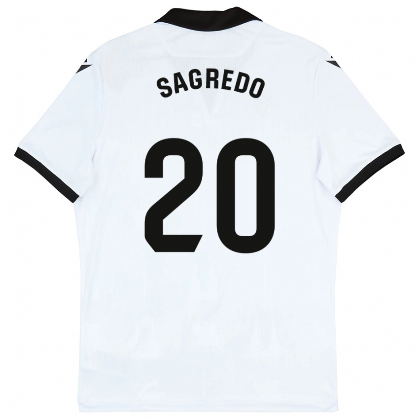 נשים Pablo Sagredo #20 לבן שחור ג'רזי ביתית 2025/26 חולצה קצרה