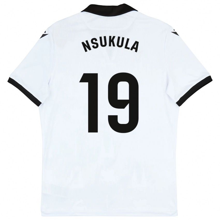 נשים Georges Nsukula #19 לבן שחור ג'רזי ביתית 2025/26 חולצה קצרה