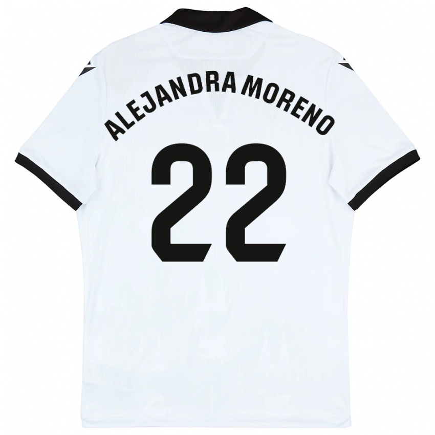 נשים Alejandra Moreno #22 לבן שחור ג'רזי ביתית 2025/26 חולצה קצרה