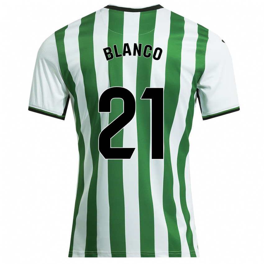 נשים Víctor Blanco #21 לבן ירוק ג'רזי ביתית 2025/26 חולצה קצרה