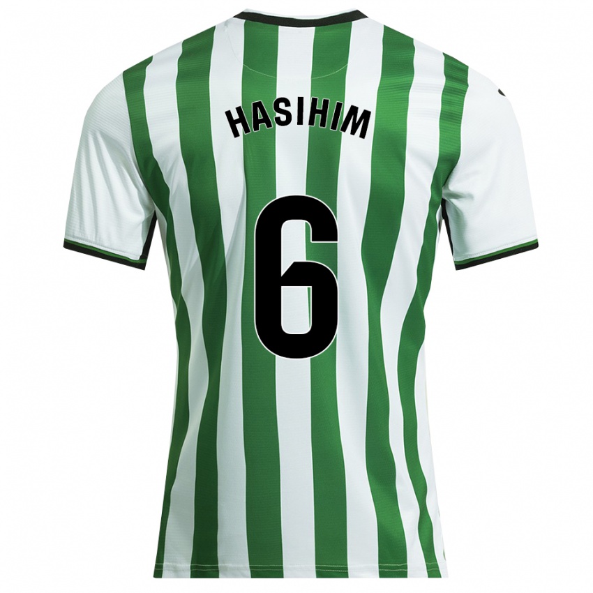נשים Hasihim #6 לבן ירוק ג'רזי ביתית 2025/26 חולצה קצרה
