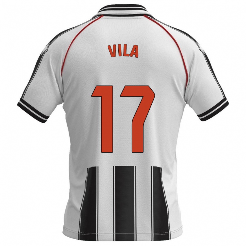 נשים Manu Vila #17 לבן שחור ג'רזי ביתית 2025/26 חולצה קצרה