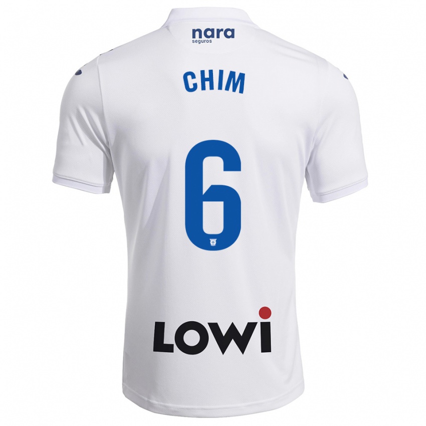 נשים Adrian Chim #6 לבן נייבי ג'רזי ביתית 2025/26 חולצה קצרה