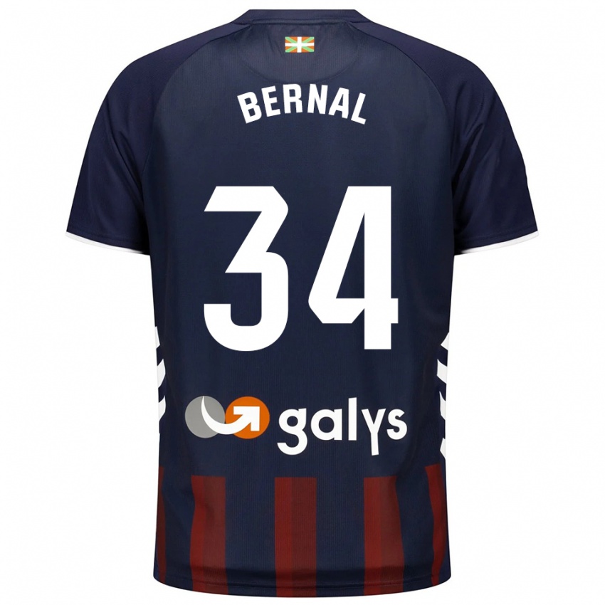 נשים Unax Bernal #34 כחול נייבי אדום ג'רזי ביתית 2025/26 חולצה קצרה