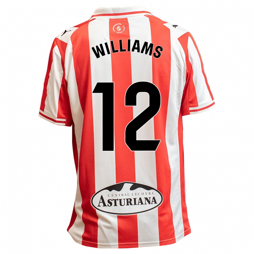 נשים Aaron Williams #12 לבן אדום ג'רזי ביתית 2025/26 חולצה קצרה