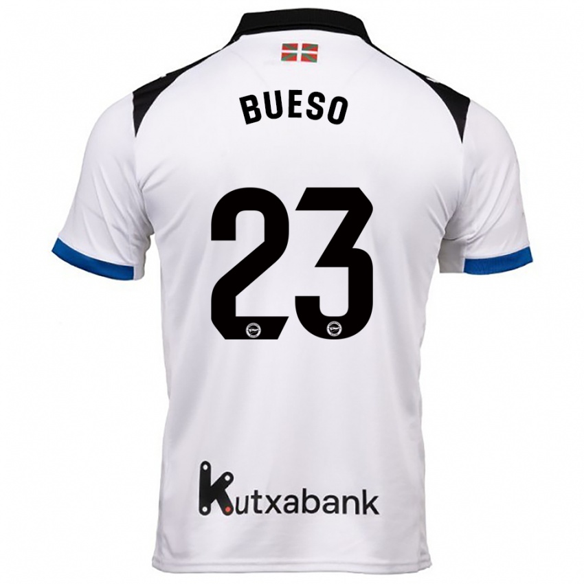 נשים Alejandro Bueso #23 לבן כחול הרחק ג'רזי 2025/26 חולצה קצרה