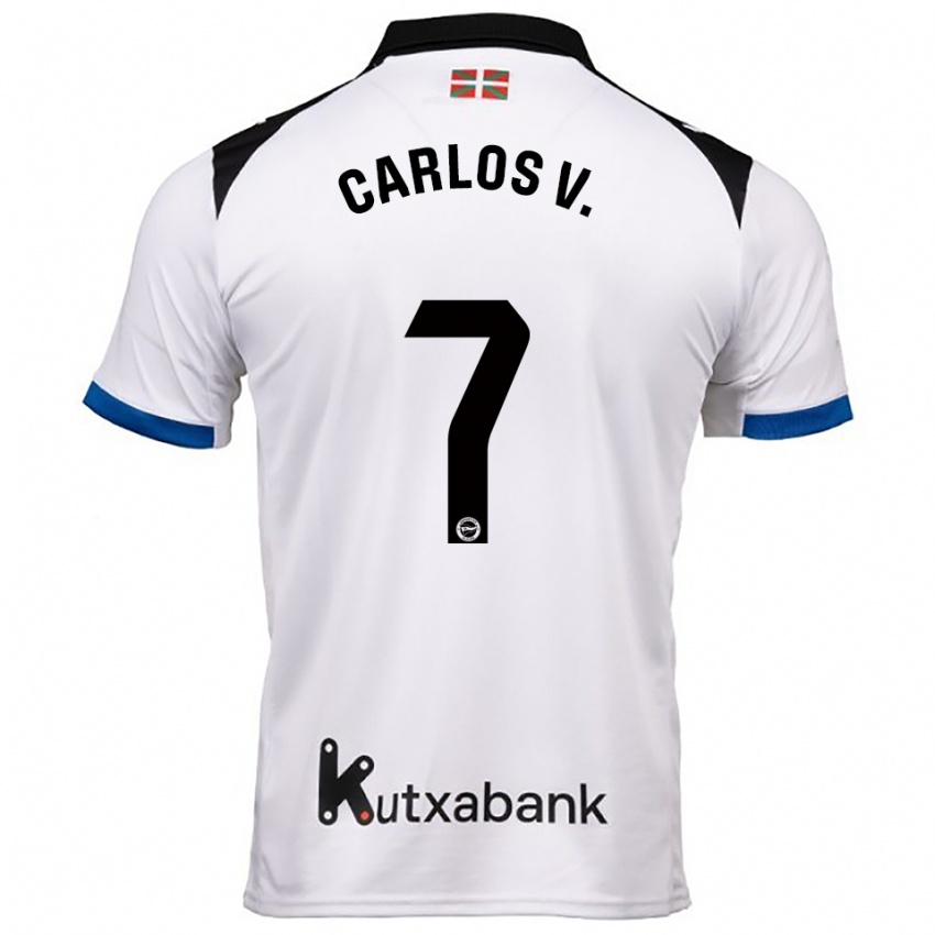 נשים קרלוס ויסנטה #7 לבן כחול הרחק ג'רזי 2025/26 חולצה קצרה