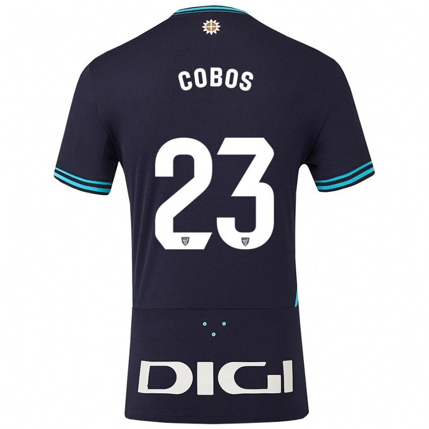 נשים Alain Cobos #23 כחול נייבי תכלת הרחק ג'רזי 2025/26 חולצה קצרה