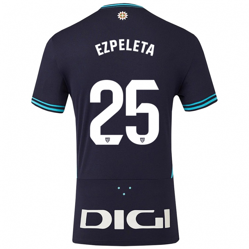 נשים Ander Ezpeleta #25 כחול נייבי תכלת הרחק ג'רזי 2025/26 חולצה קצרה