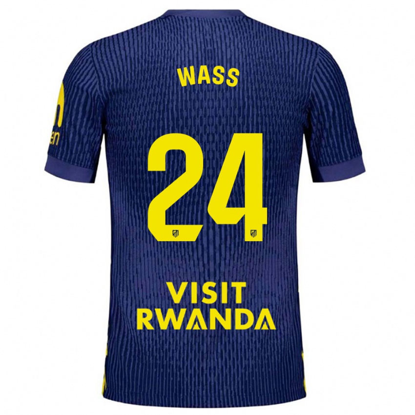 נשים דניאל ואס #24 כחול נייבי צהוב הרחק ג'רזי 2025/26 חולצה קצרה